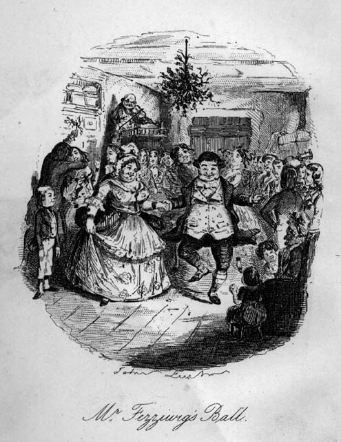 : illustration by George Cruikshank from Dickens'
                 (1843) 
